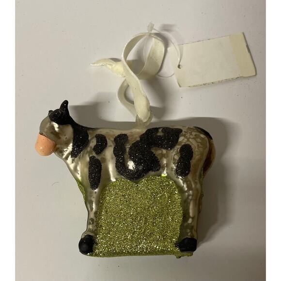 Beautiful Glass Cow and Sheep Holiday Ornaments. KK378 - Picture 2 of 3